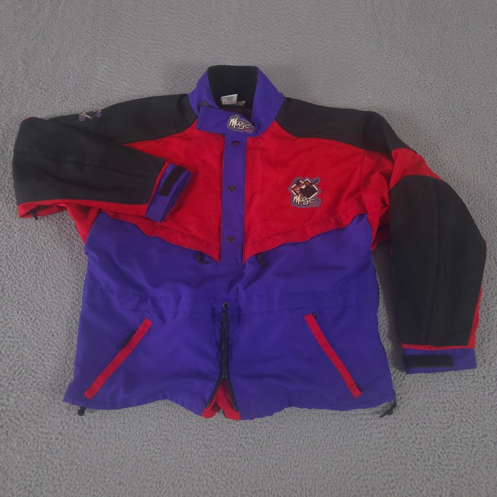 VINTAGE Moose Jacket Mens M Multi Colorblock Full Zip Offroad Racing Moto 90s